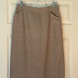 Talbots Petites A-line herringbone pattern skirt